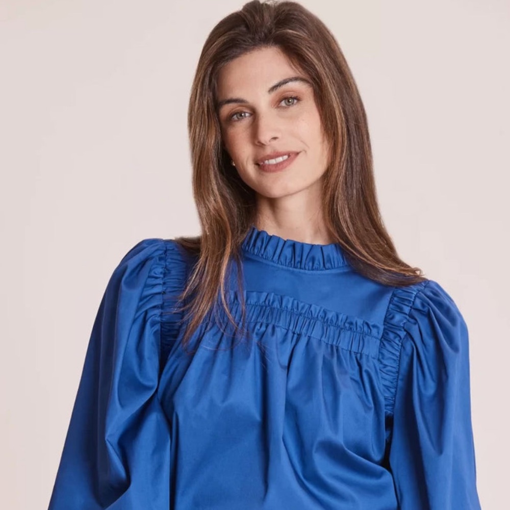 NWT Tyler Boe Ella Top Keyhole Back Oversized Cotton in Sapphire Size XS
